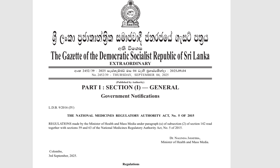 The National Medicines Regulatory Authority Act, No. 05 of 2015 Registration and Licensing of Medicines (Fees) Regulations -2025